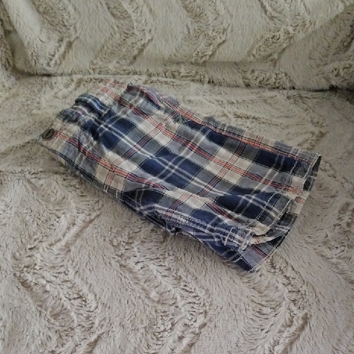 Gap Toddler Plaid Shorts In Blue And Cream